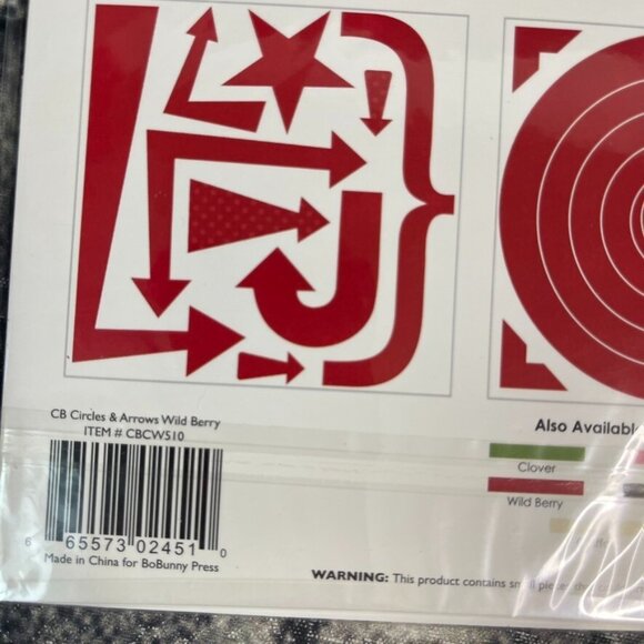 Bo Bunny CHIPBOARD stickers chunky charms Red Black Clear Arrows & Circles - Picture 12 of 12